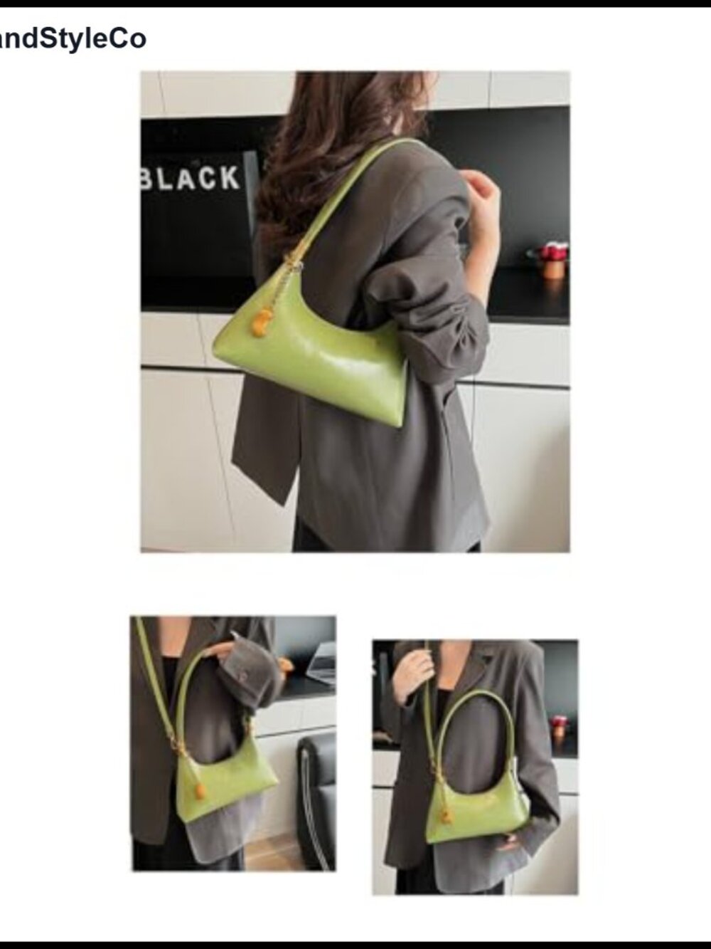 Small Faux Leather Shoulder Bag Women 2 Strap Underarm Clutch Retro Purse - Picture 5 of 6